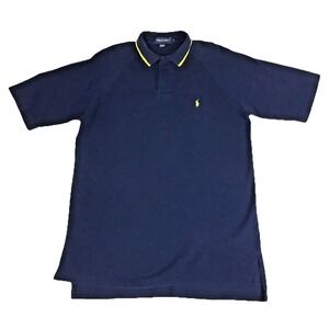 Polo Golf Vintage 90s Ralph Lauren Shirt Hidden Button Men's Large 46" Navy Blue
